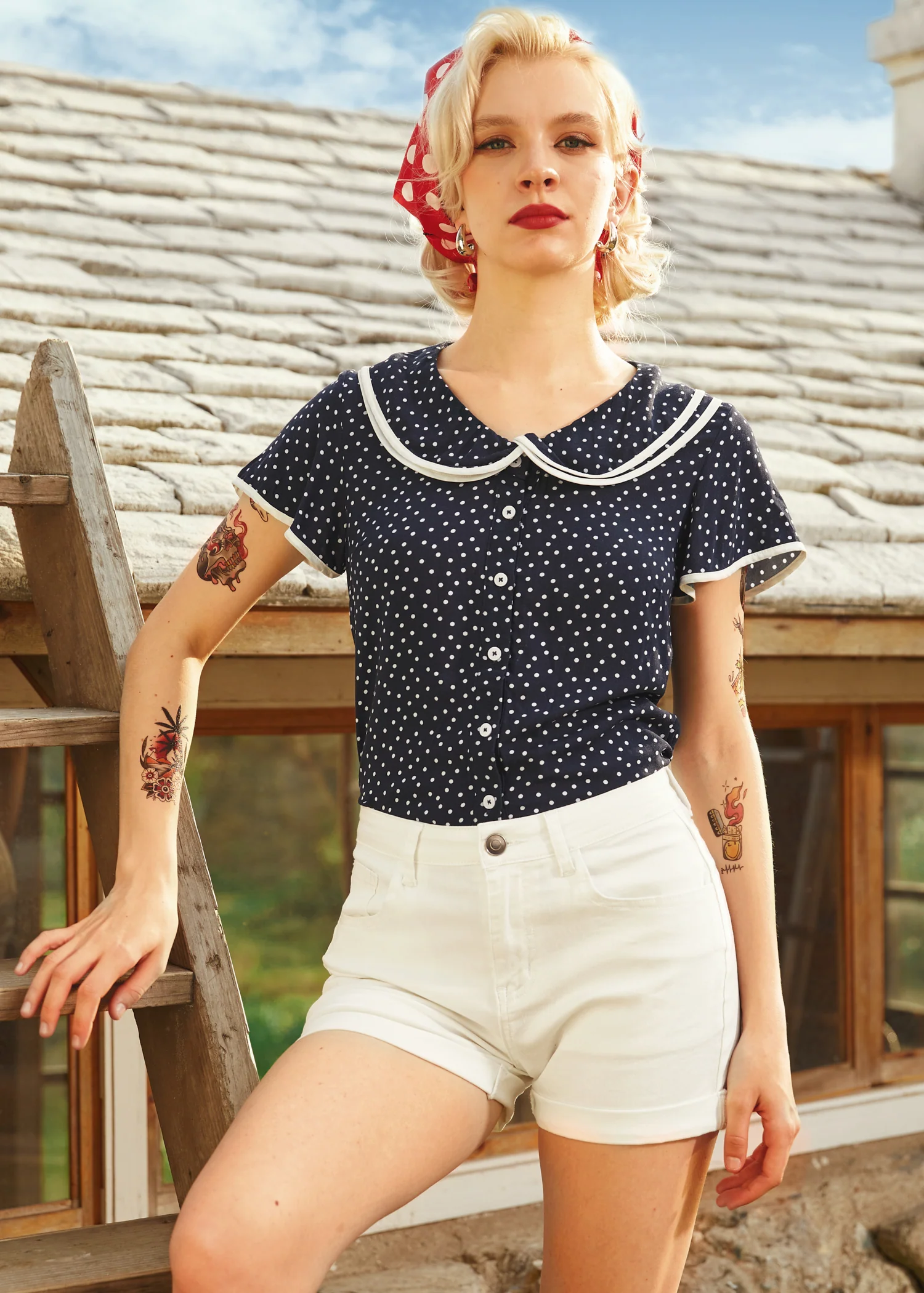 Old School Cool Roll-Cuffed Shorts - Olabens
