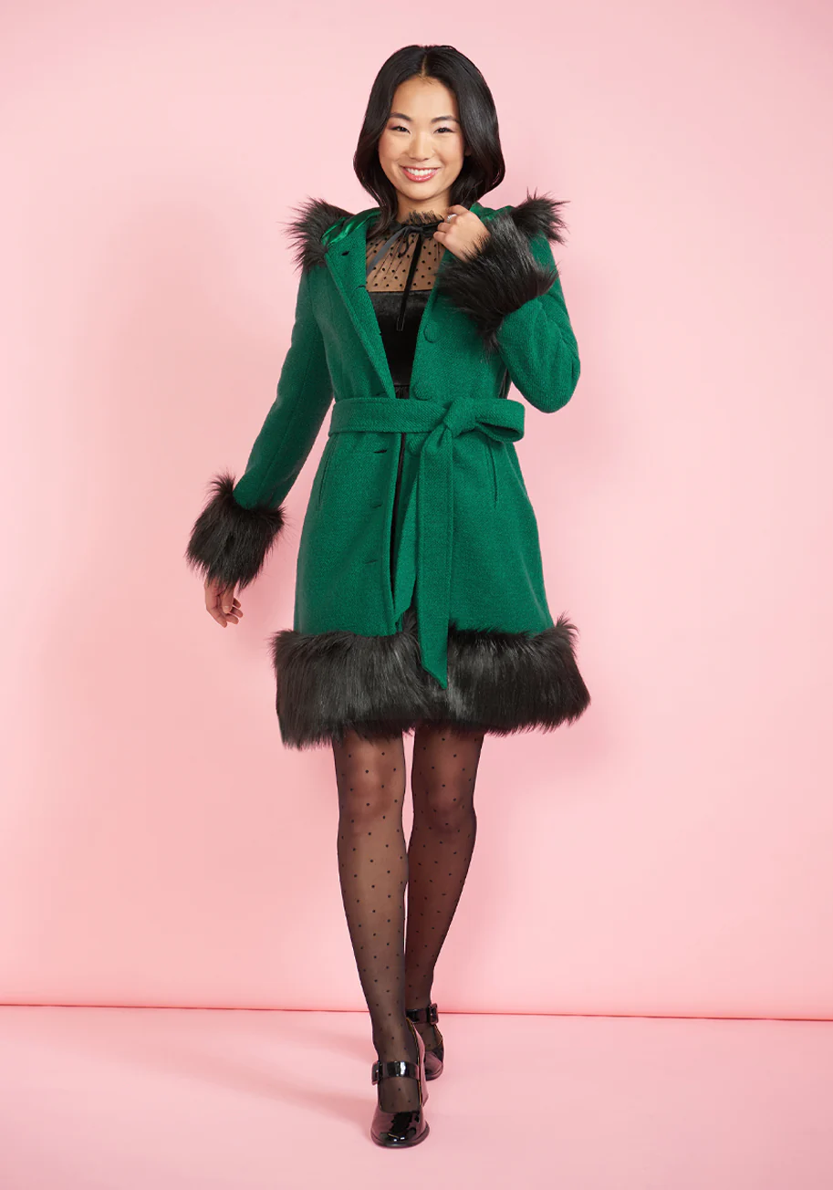 Woolen Wonderland Hooded Coat - Olabens