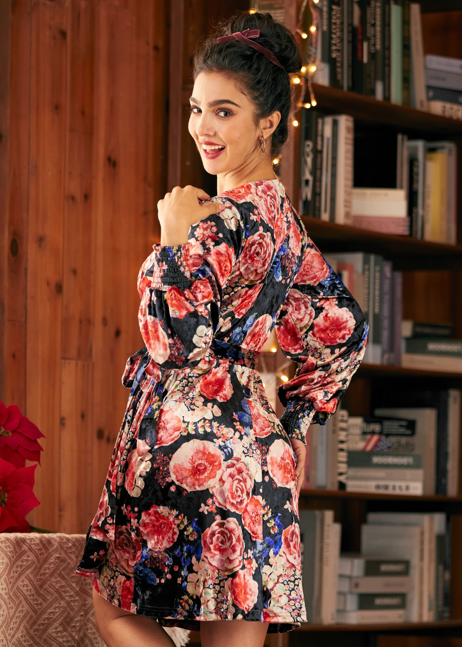 Celestial Silhouette Balloon Sleeve Dress - Olabens
