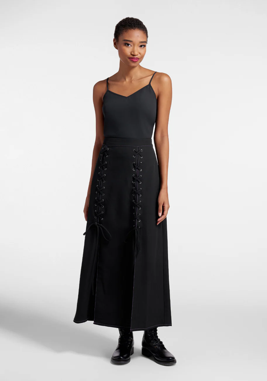 Split Decision Midi Skirt - Olabens