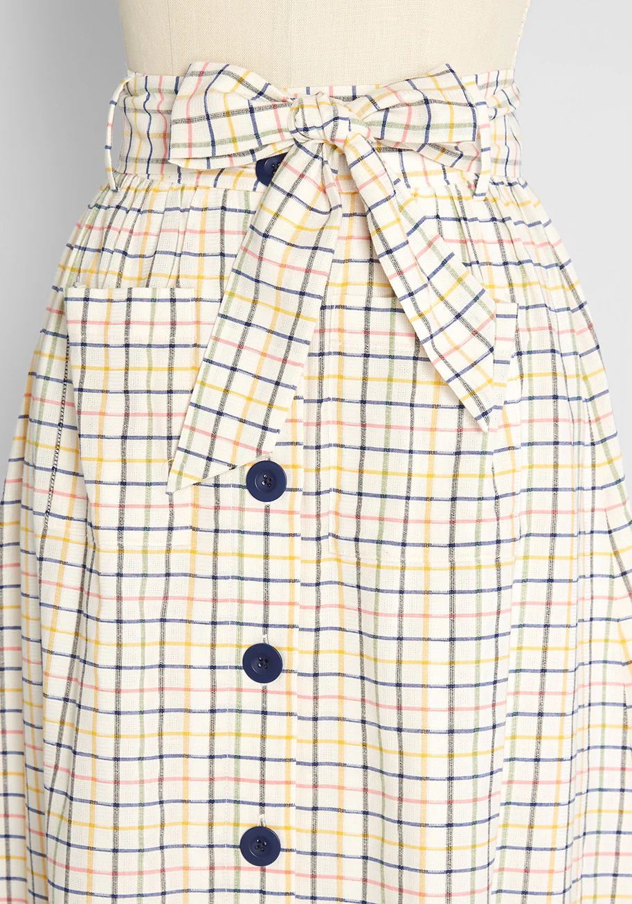 Summer Kickoff Button-Front Skirt - Olabens