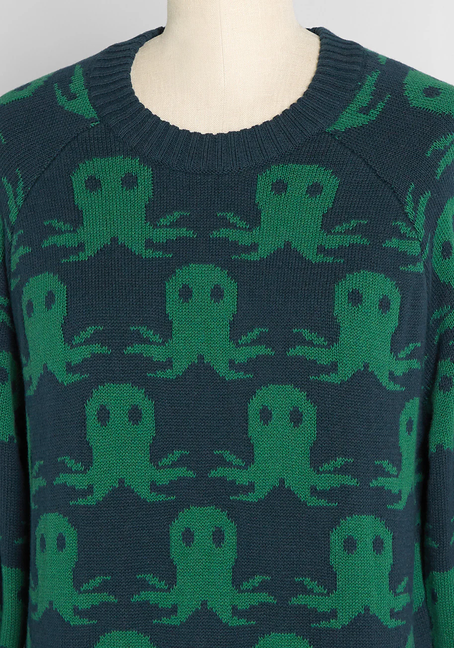 Quirky All Over Pullover Sweater - Olabens