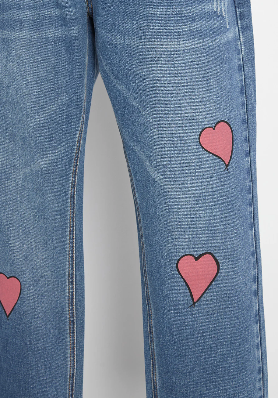 Hearts And Thoughts Cropped Jeans - Olabens