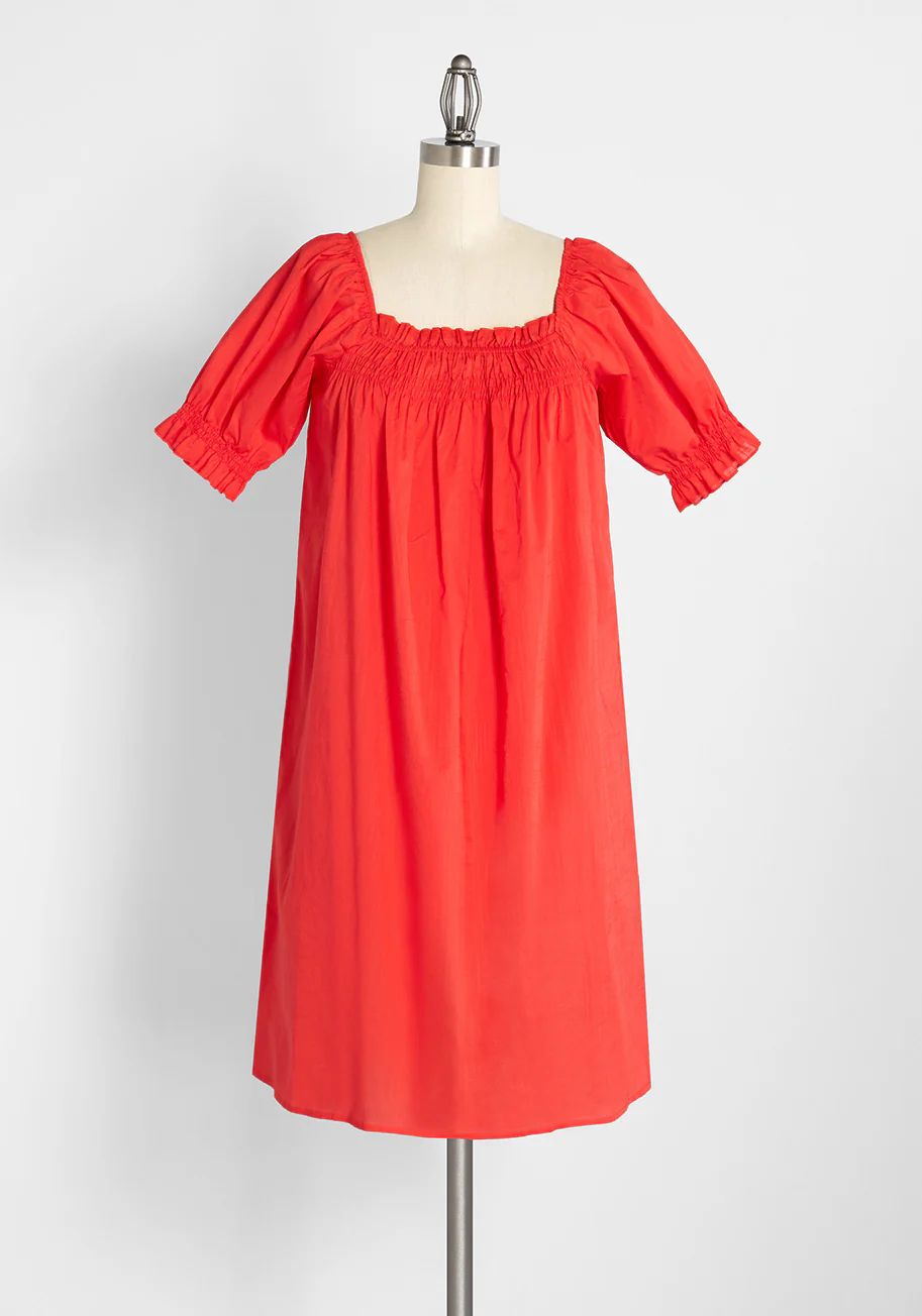 Summertime Garden Stories Smocked Mini Dress - Olabens