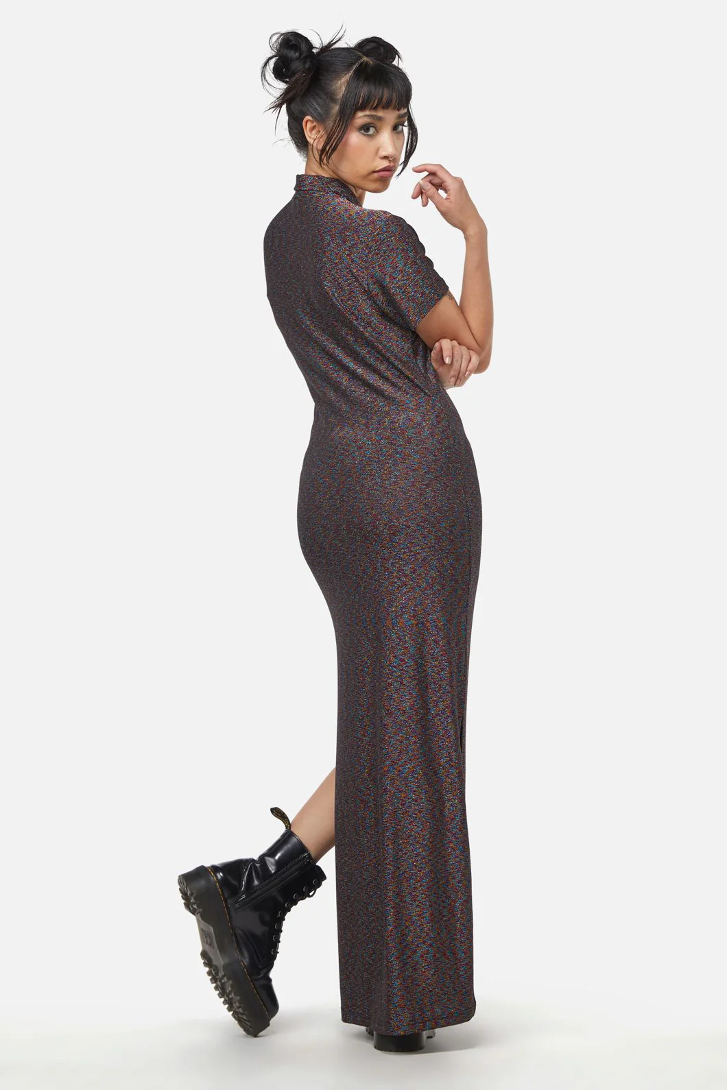 Glitter Mesh Midi Dress - Olabens