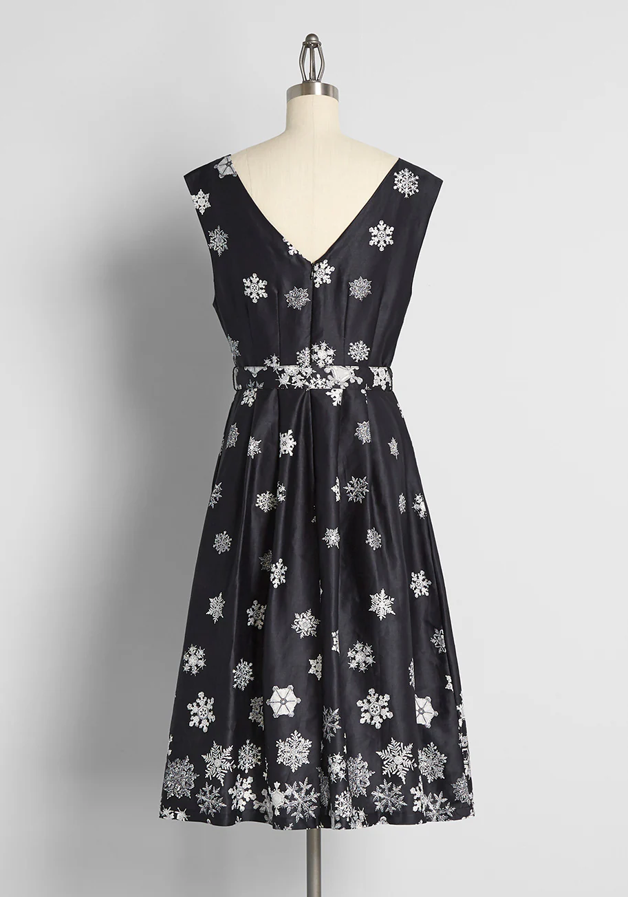 The Snow Must Go On Fit and Flare Dress - Olabens