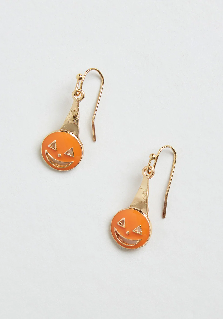 Such a Pumpkin Head Dangle Earrings - Olabens