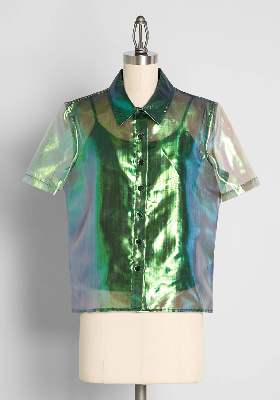 Garden Fairy Fantasies Button-Up Top - Olabens