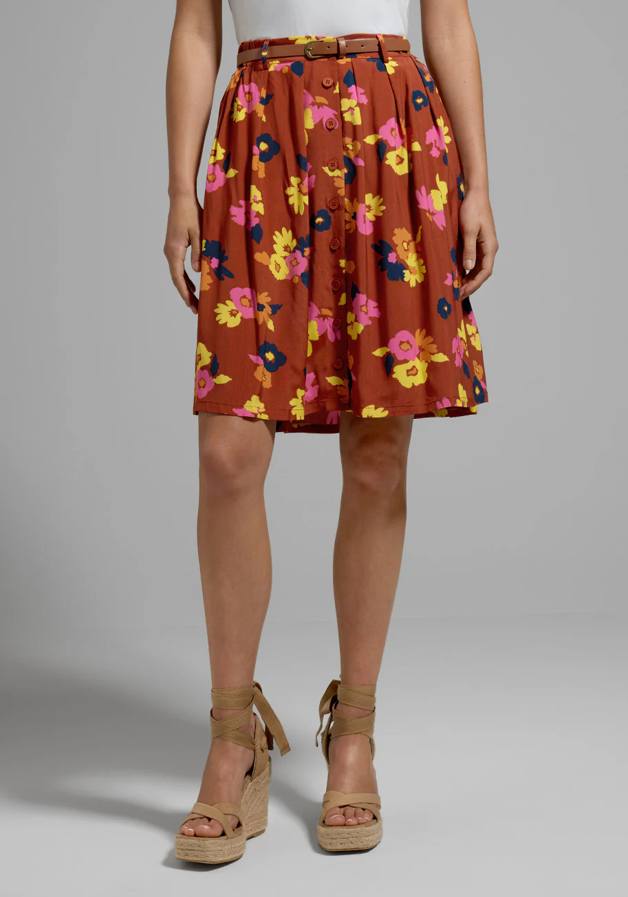 As I Float By Midi Skirt - Olabens