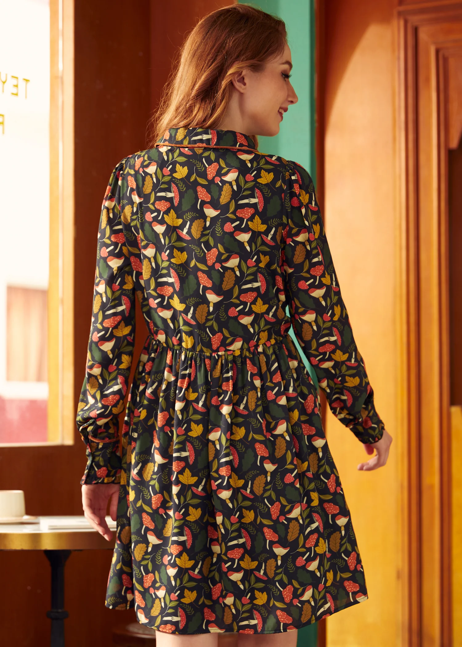 Afternoon Tea Time  Drop Waist Shirt Dress - Olabens
