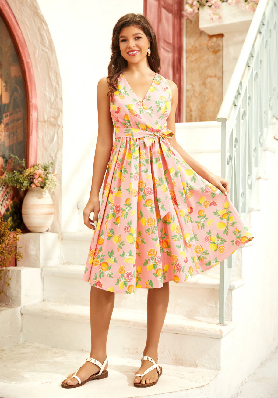 Instant Energy Faux-Wrap Dress - Olabens