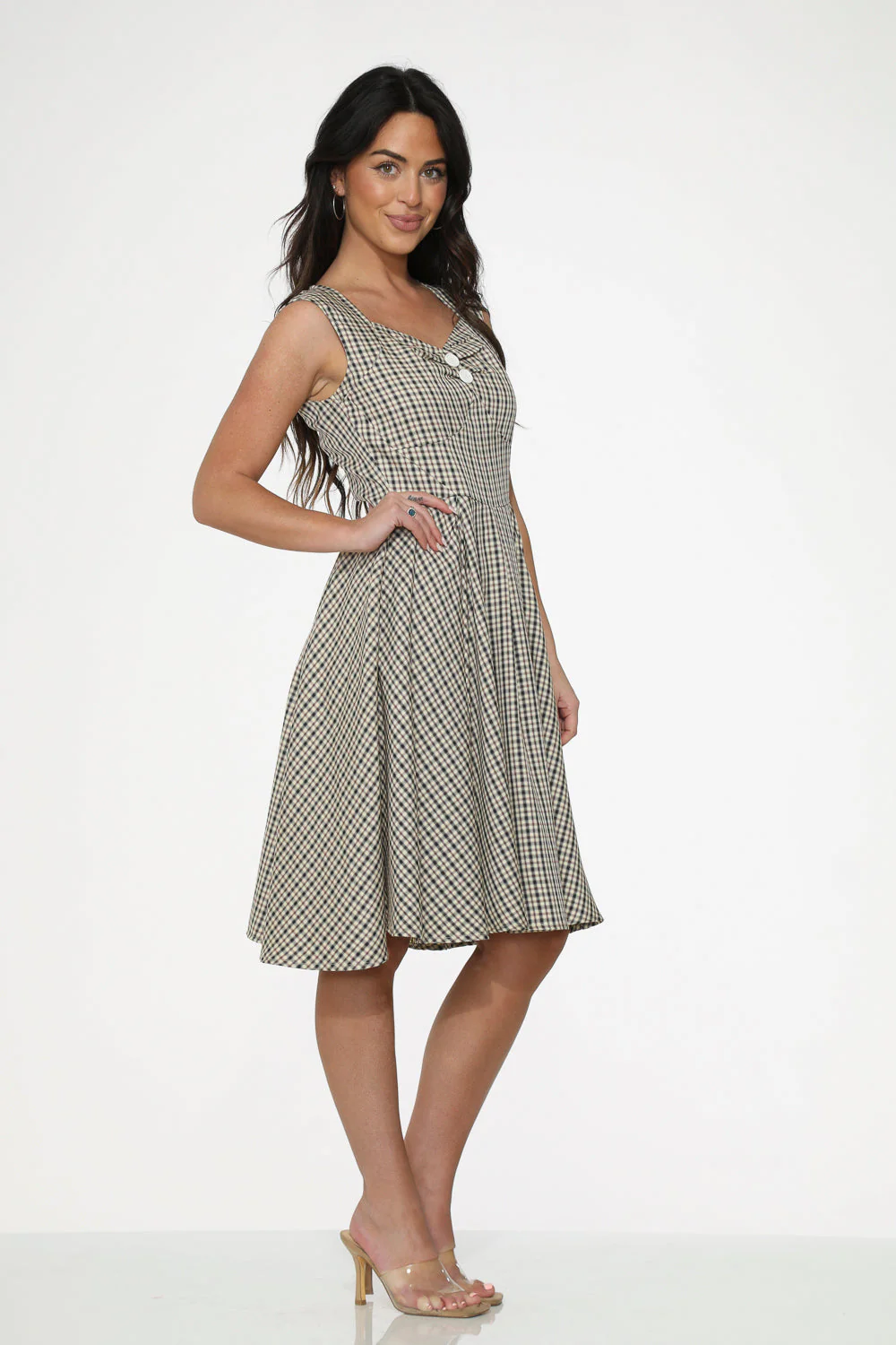 Gingham Swing Dress - Olabens