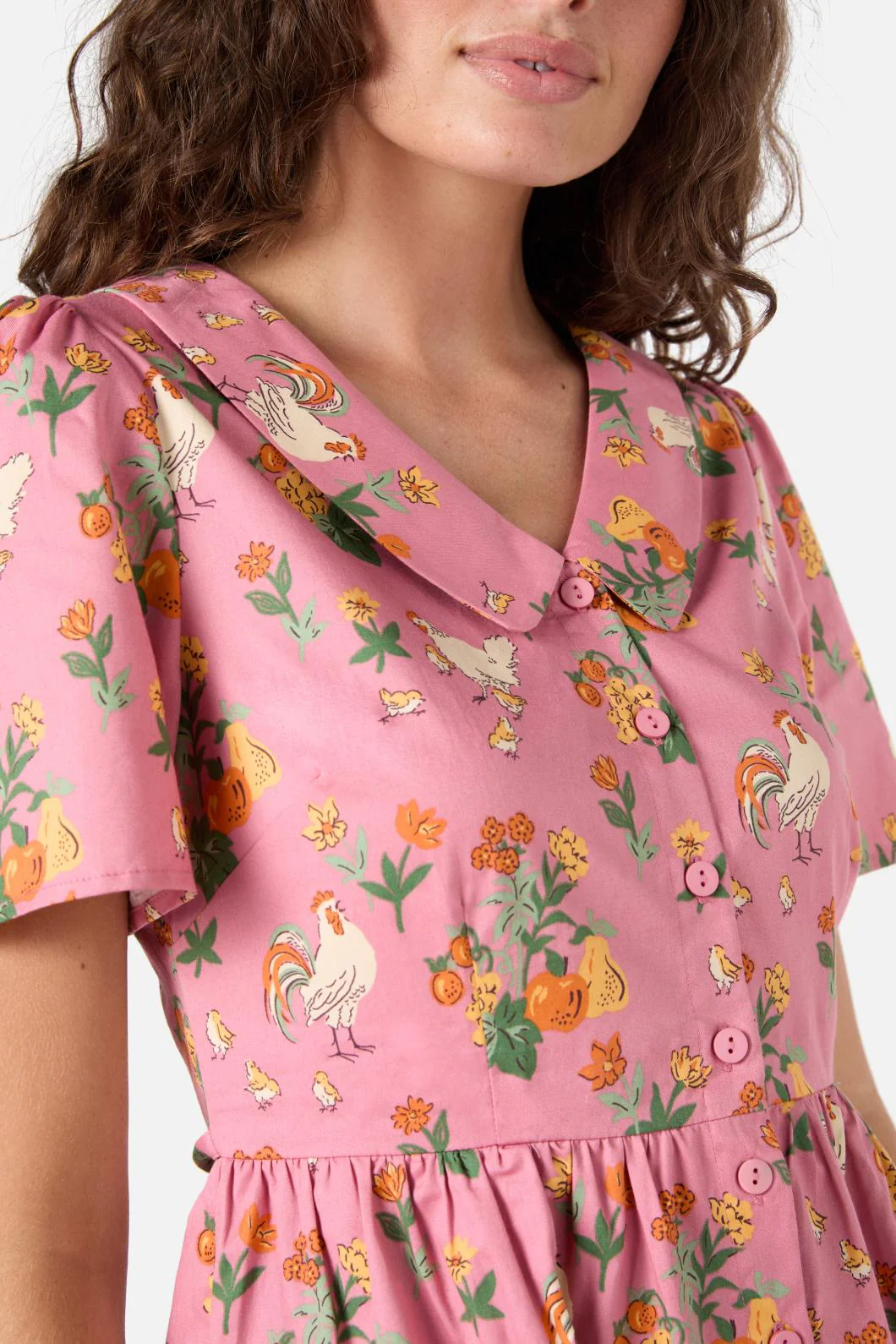 Chickens Mini Shirt Dress - Olabens