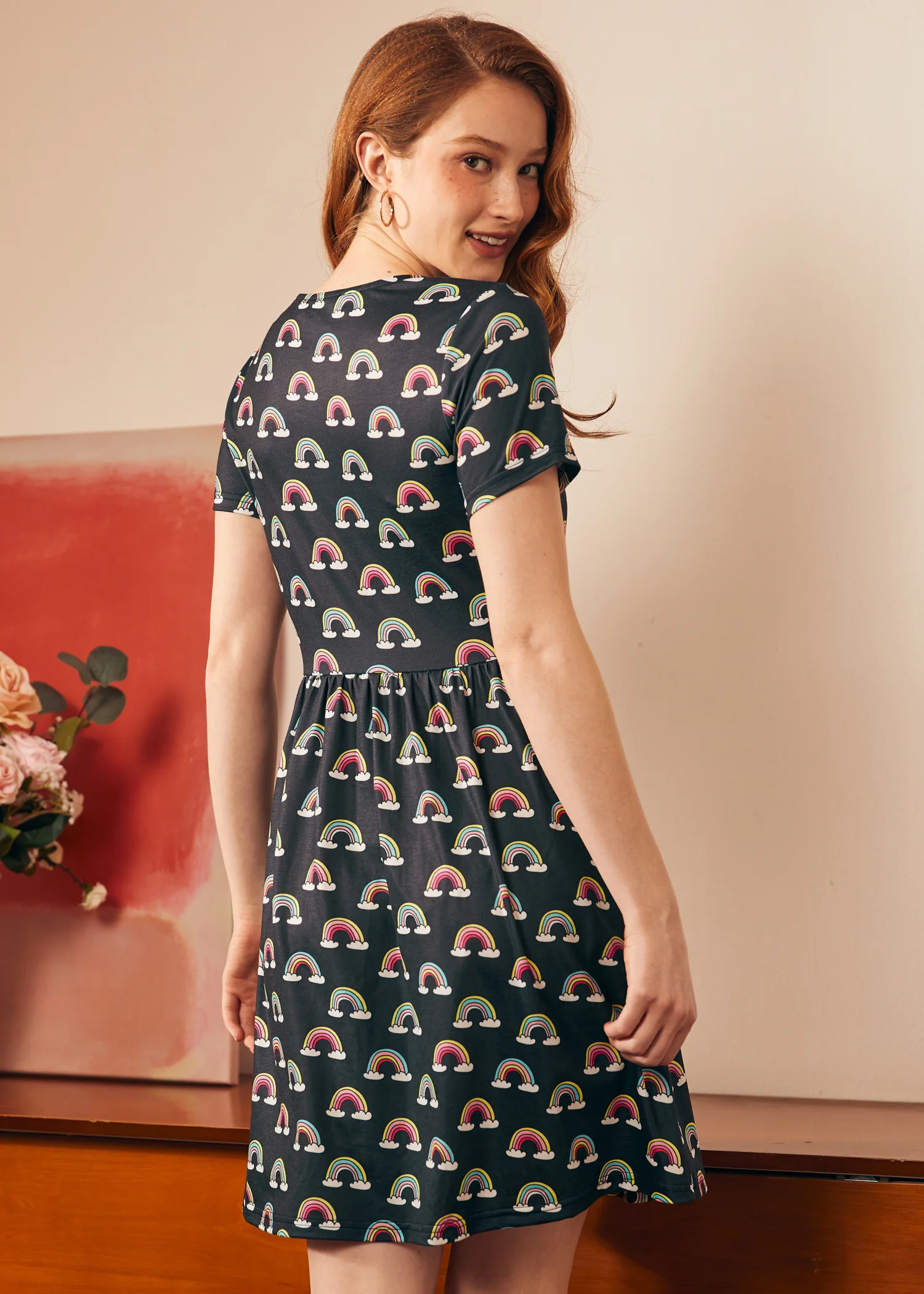 Nostalgic Narrative Knit Dress - Olabens