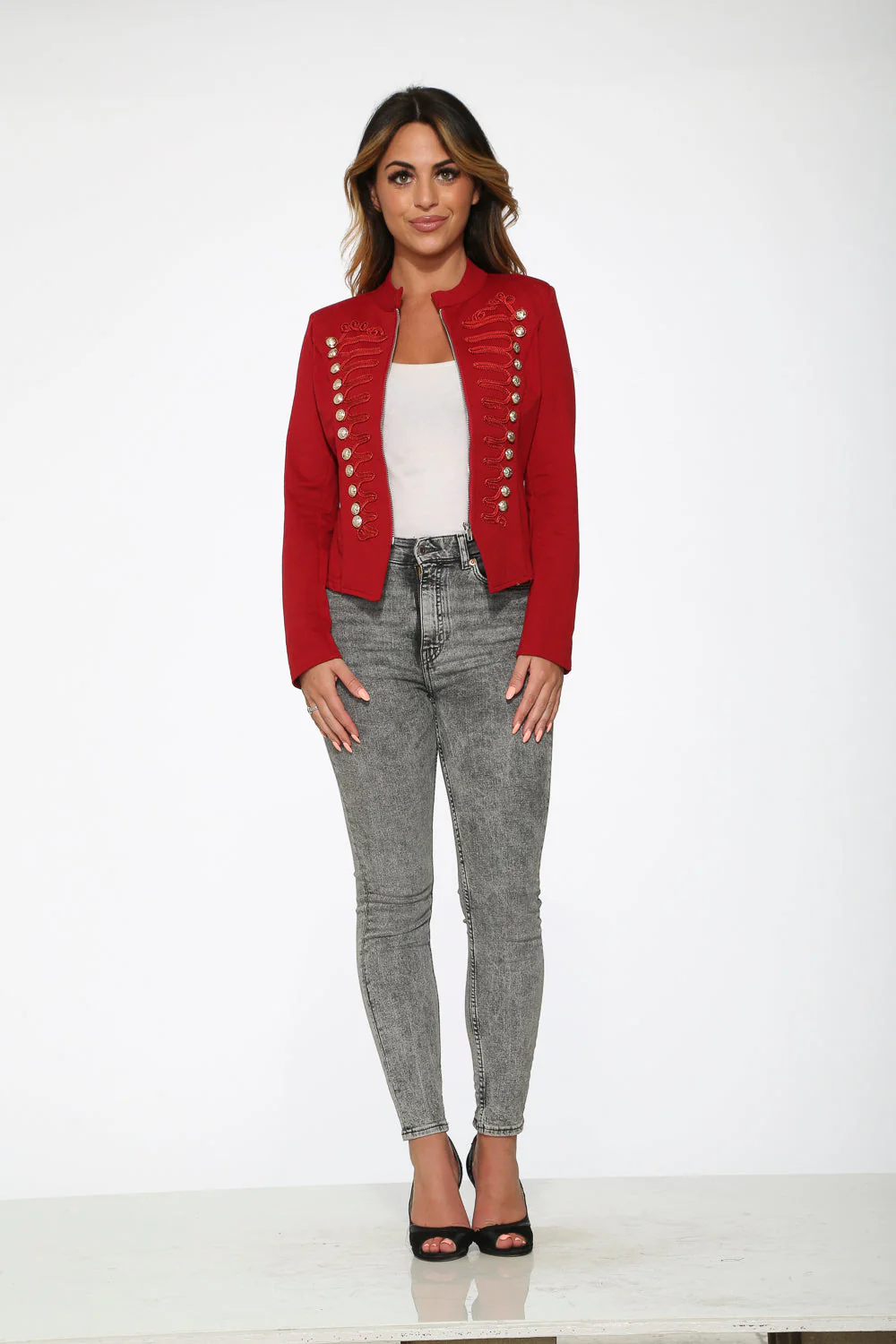 Red Military Jacket - Olabens