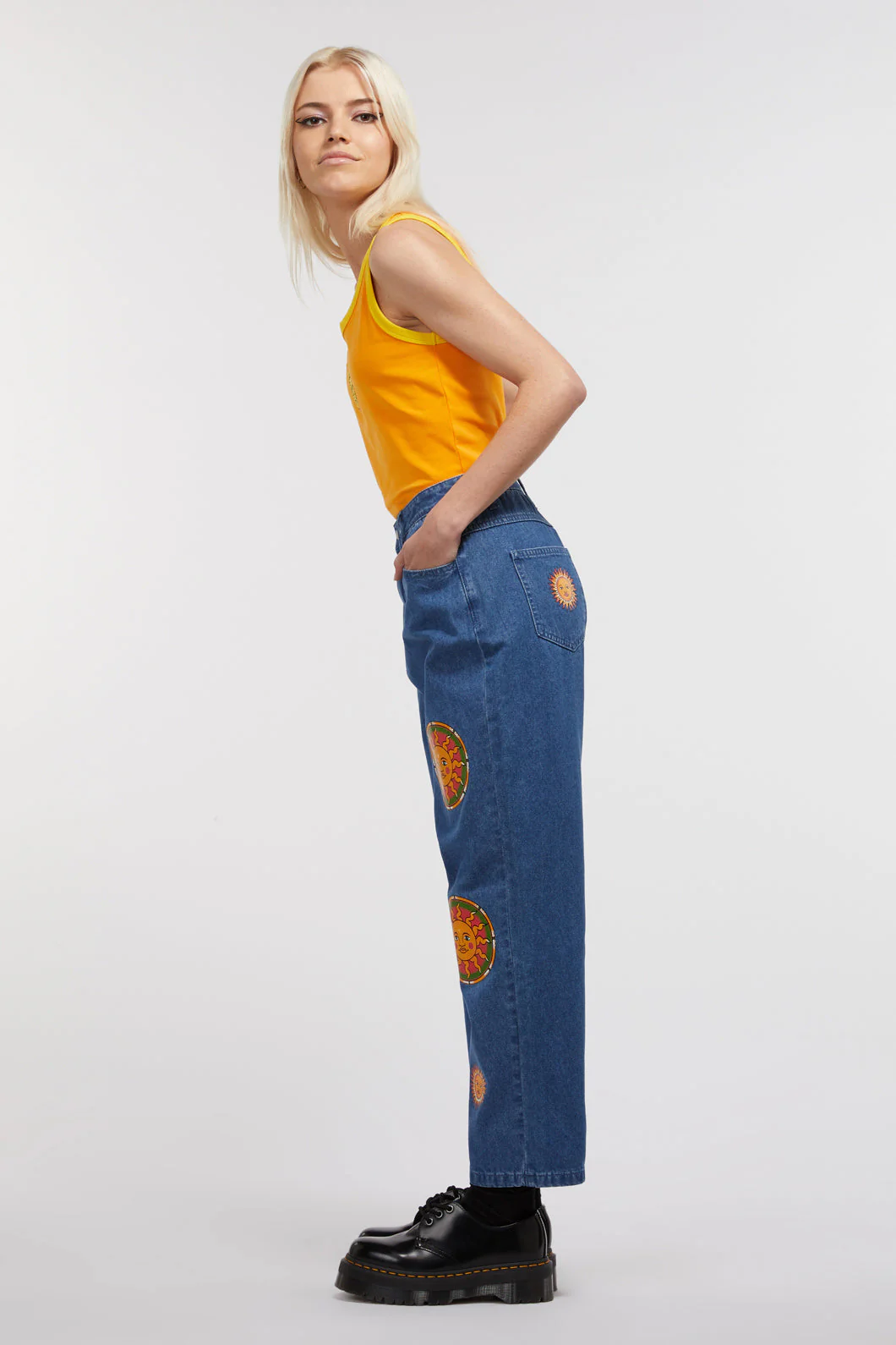 Denim Sun Print Jean - Olabens