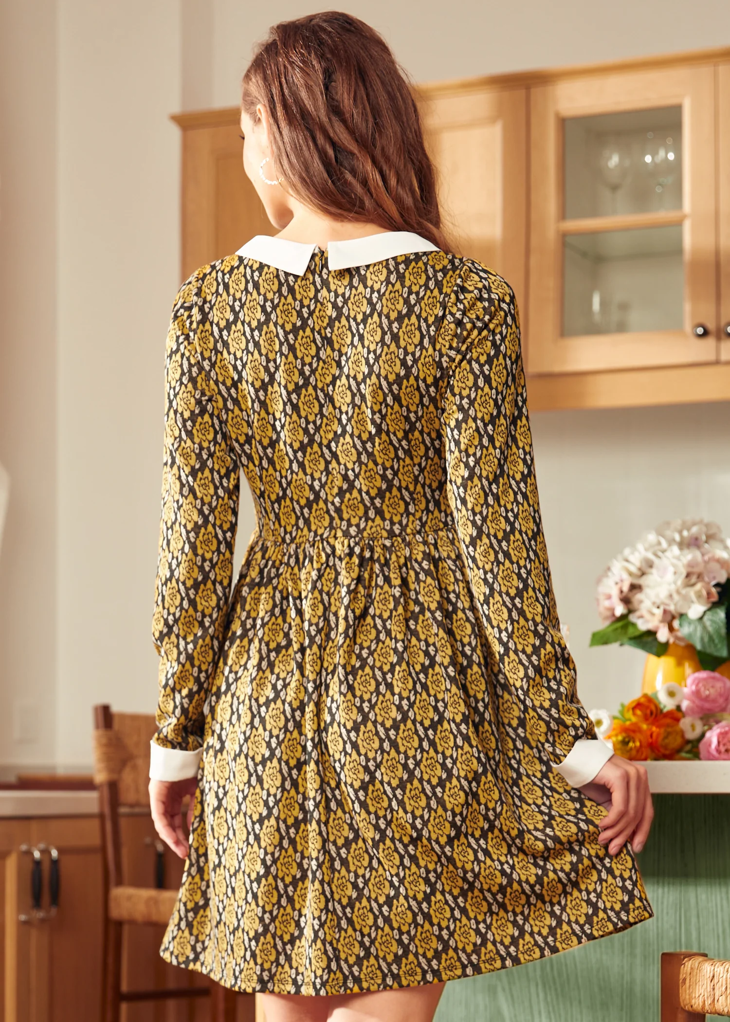 Nifty Fifties Flare Collar Dress - Olabens