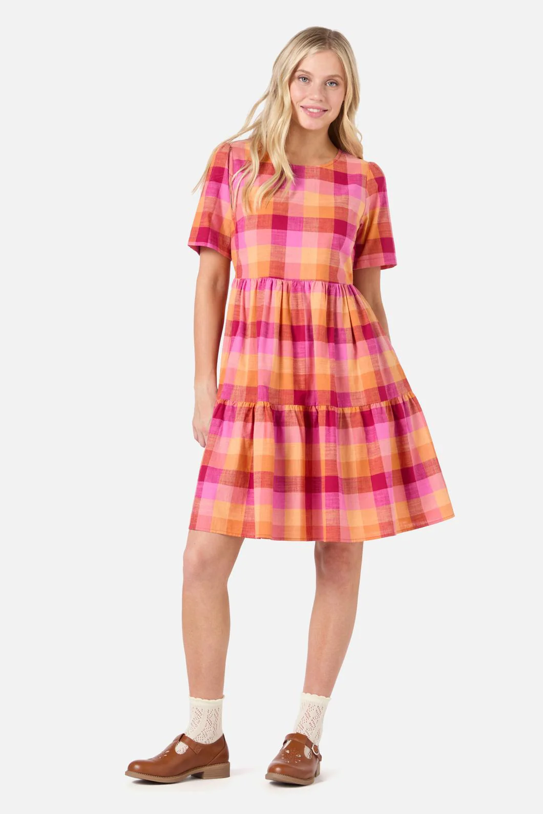 Maxine Check Smock Dress - Olabens