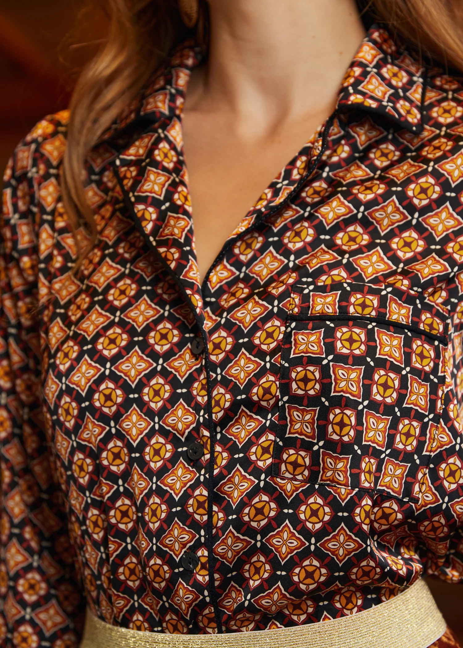 Playful Past Long Sleeve Blouse - Olabens