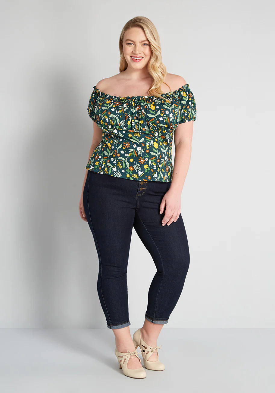 Isnyt x Collectif Only For Daisy Clover Off-Shoulder Top - Olabens