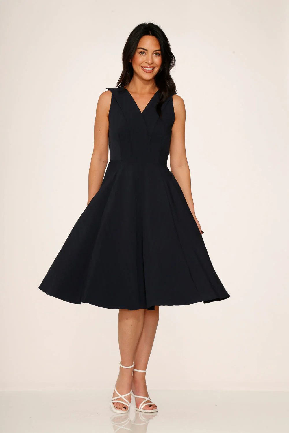 Navy Blue Swing Dress - Olabens