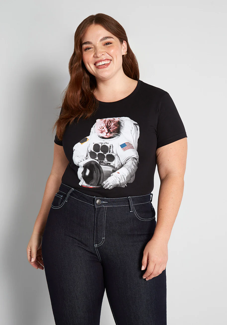Cat-stronaut Graphic Tee - Olabens