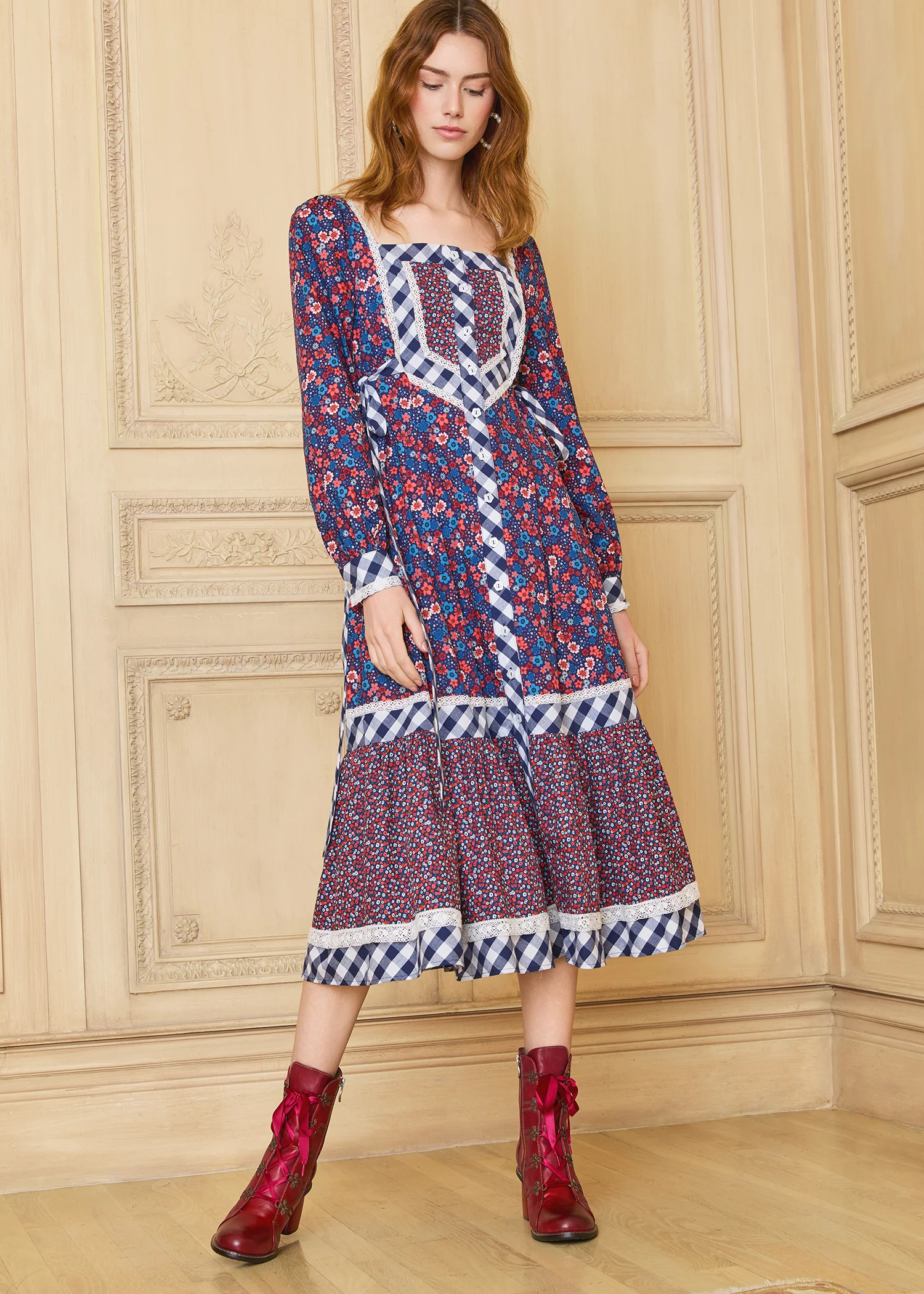 GUNNE SAX for Isnyt Veronica Midi Dress - Olabens