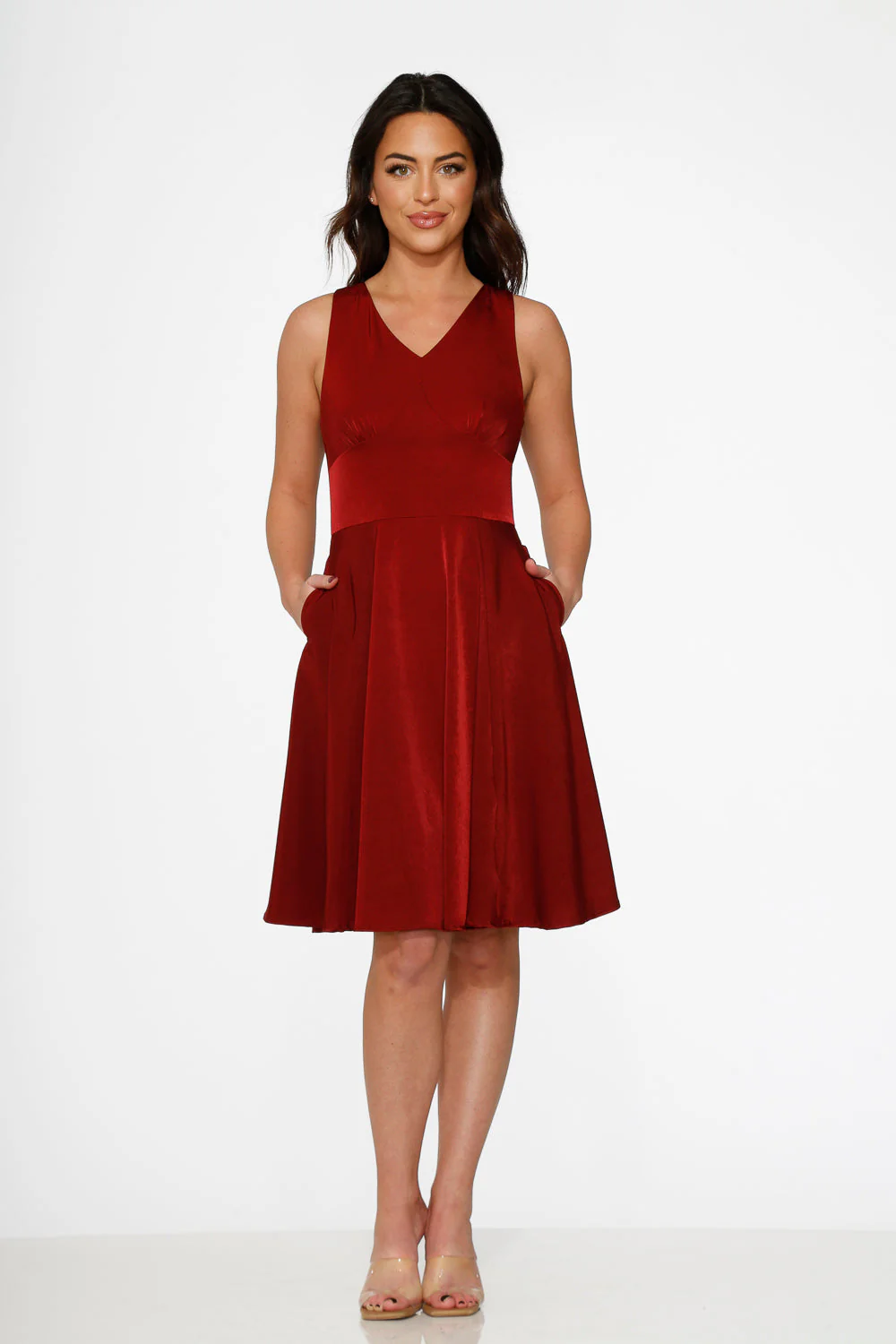 Burgundy Swing Dress - Olabens