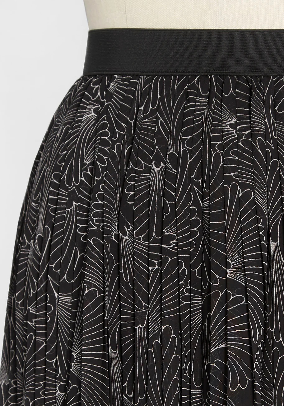 Beautifully Upbeat Pleated Midi Skirt - Olabens