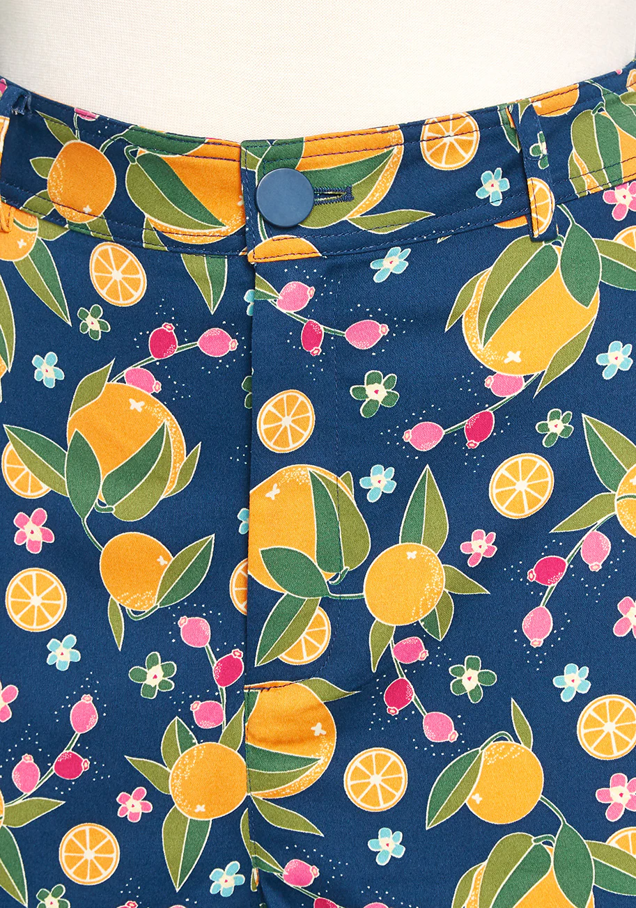 Orange Bloom Boom Shorts - Olabens