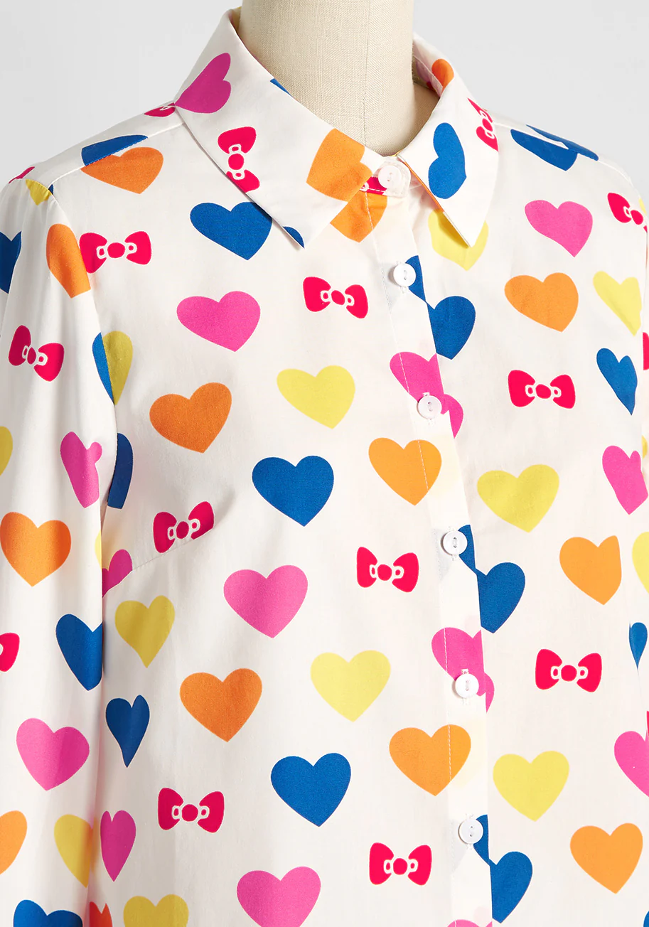 Isnyt x Hello Kitty Supercute Love Button-Up Top - Olabens