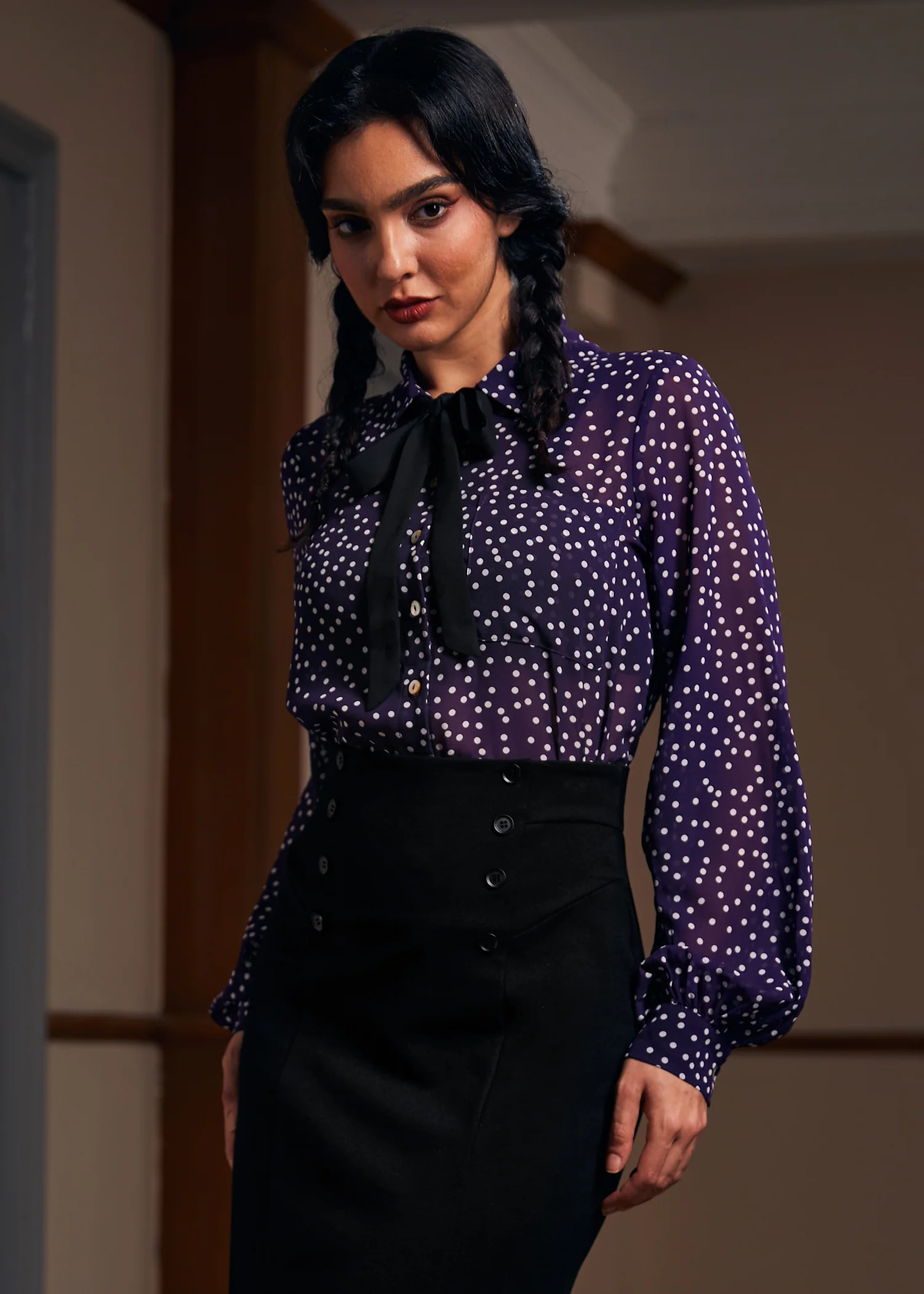 Enchanted Evening Collared Blouse - Olabens