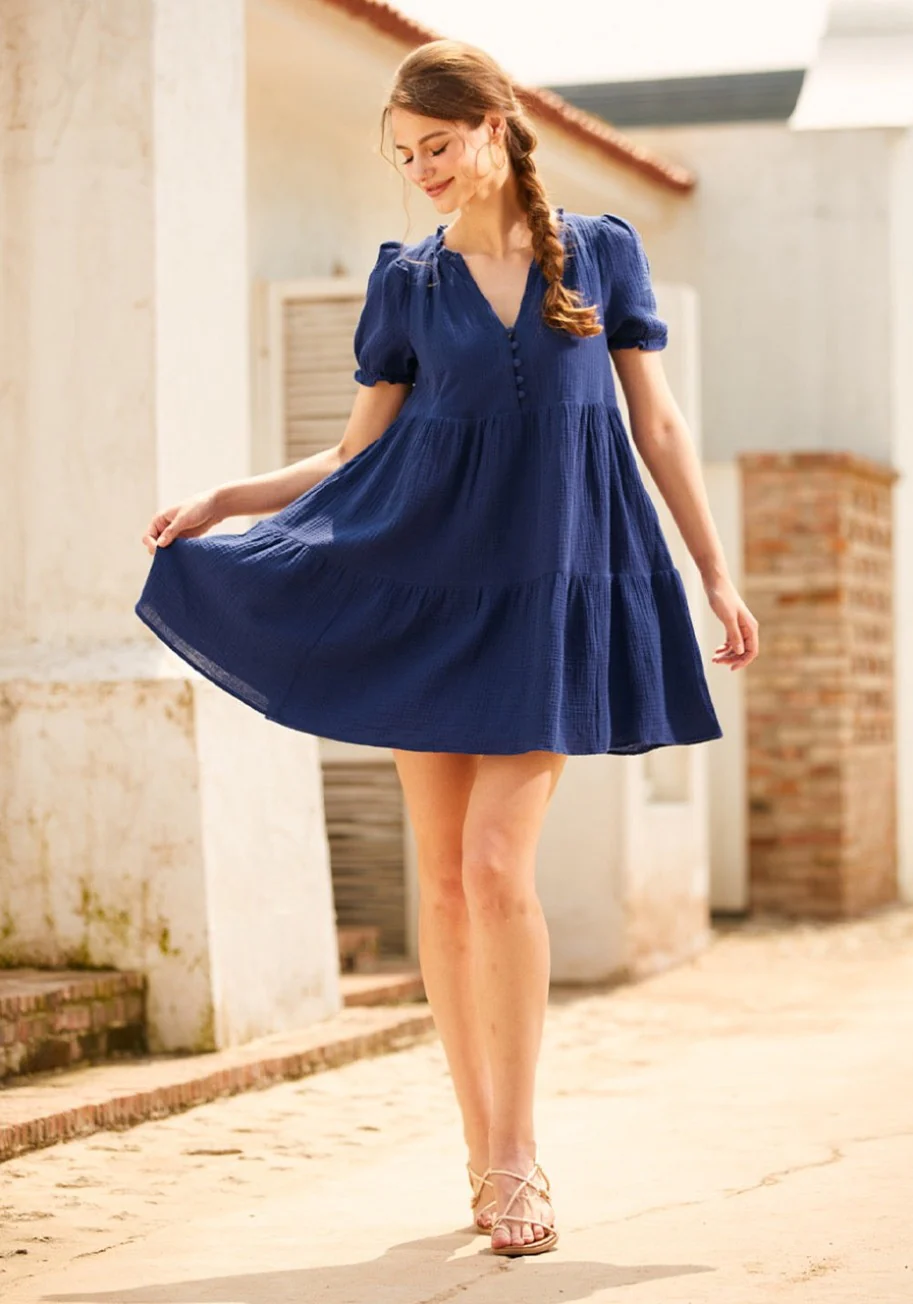 Sunshine Serenade Babydoll Dress - Olabens