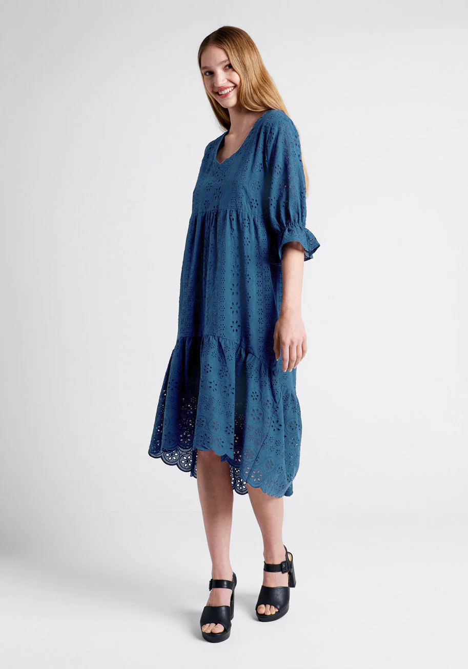 Taking The Day Hi Lo Midi Dress - Olabens