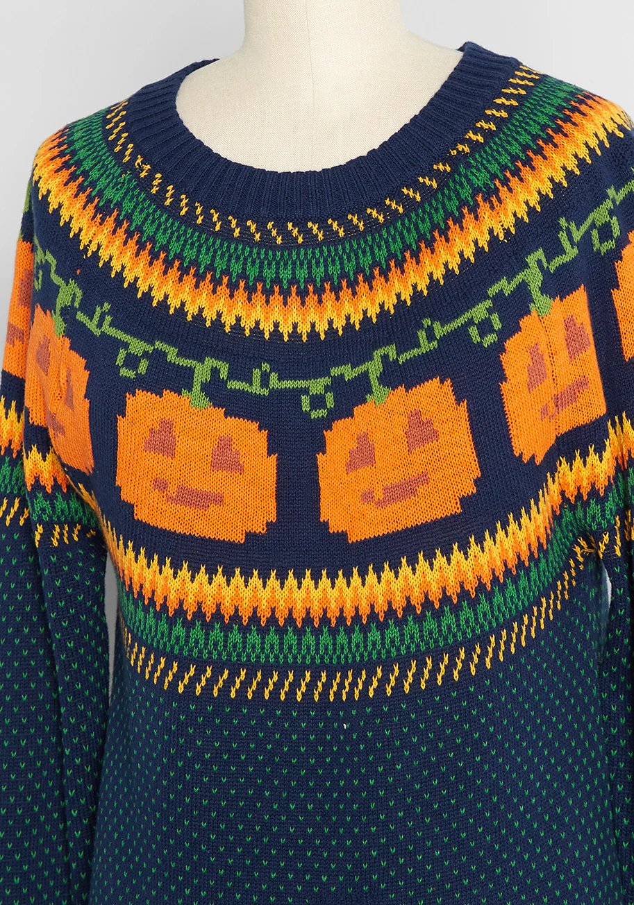 Give 'Em Pumpkin To Talk About Fair Isle Sweater - Olabens