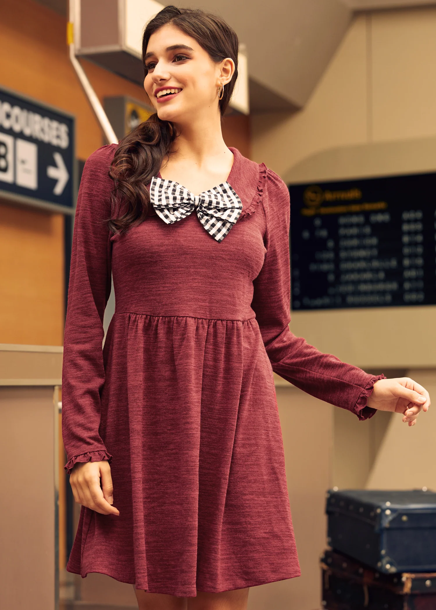 Touched by Time Ruffle Accent Dress - Olabens