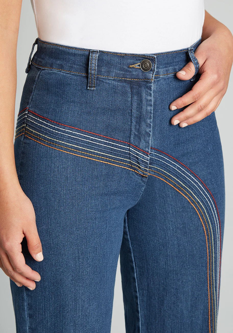 Rainbow With Me Wide-Leg Jeans - Olabens