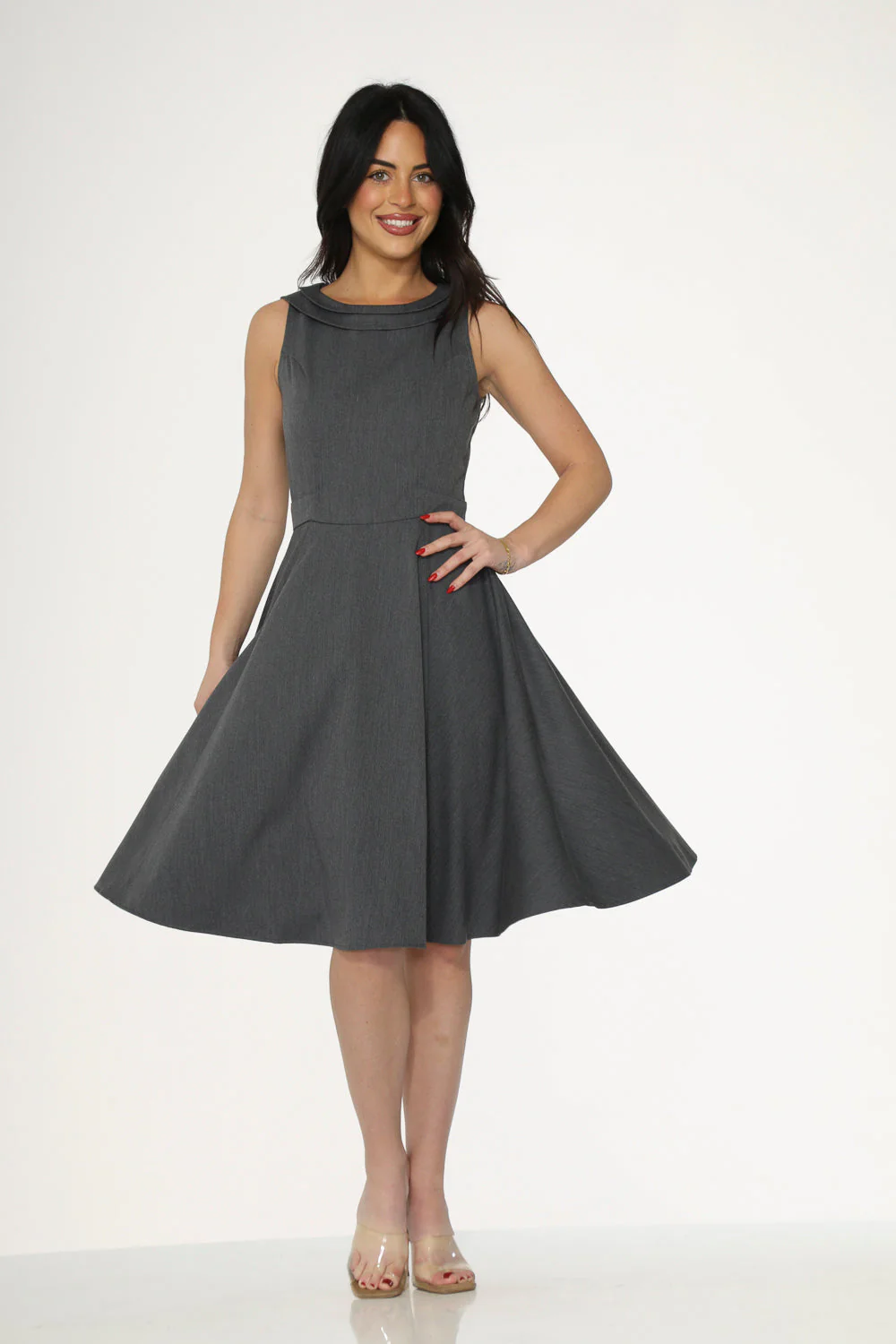 Grey Swing Dress - Olabens