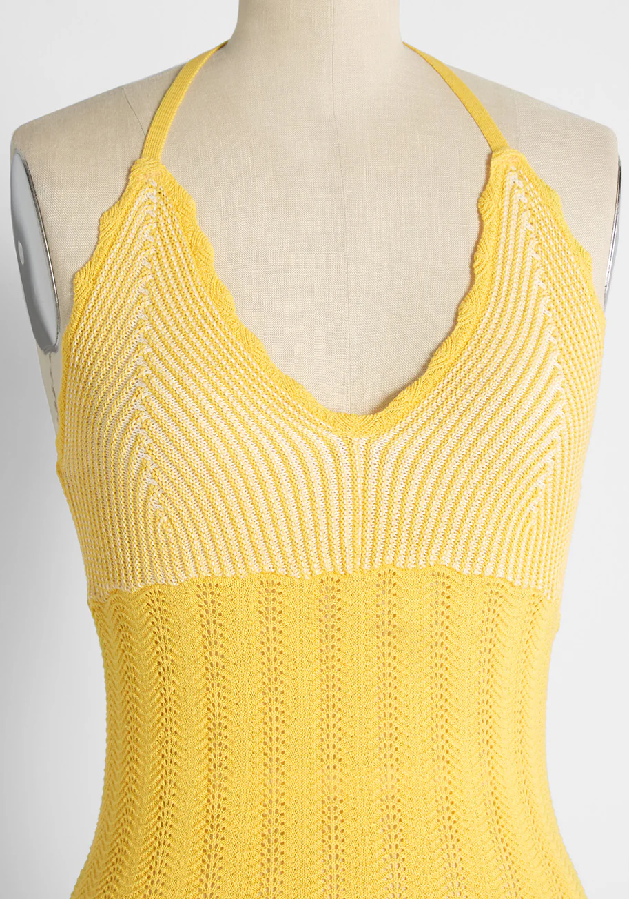 Sun Rays For Days Crochet Halter Top Butter - Olabens