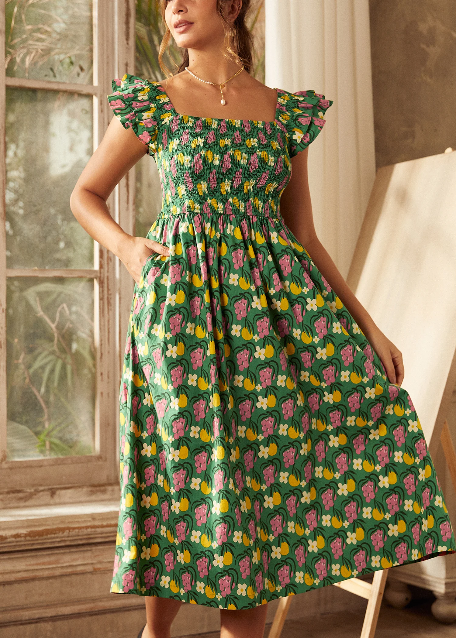 Flair and Square Babydoll Dress - Olabens