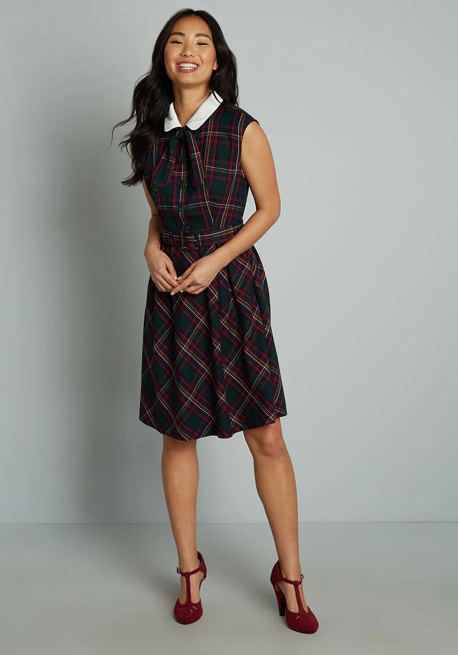 Prep School Posh Fit And Flare Dress - Olabens