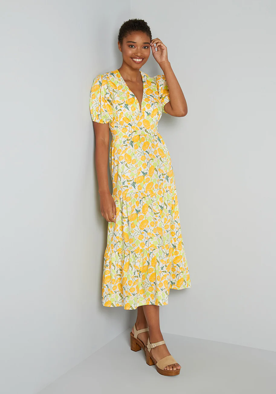 Beaming Like the Sun Midi Dress - Olabens