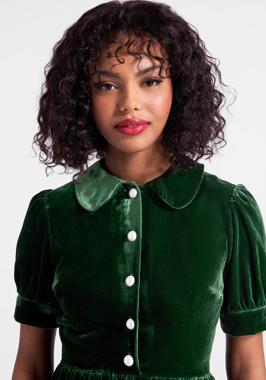 Such A Stunner Velvet Shirt Dress - Olabens