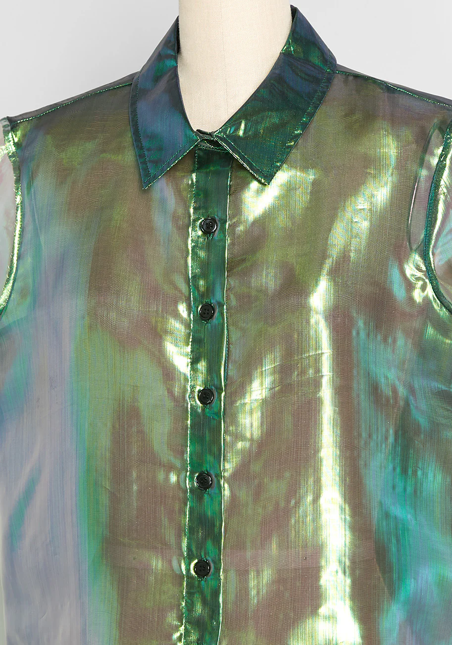 Garden Fairy Fantasies Button-Up Top - Olabens