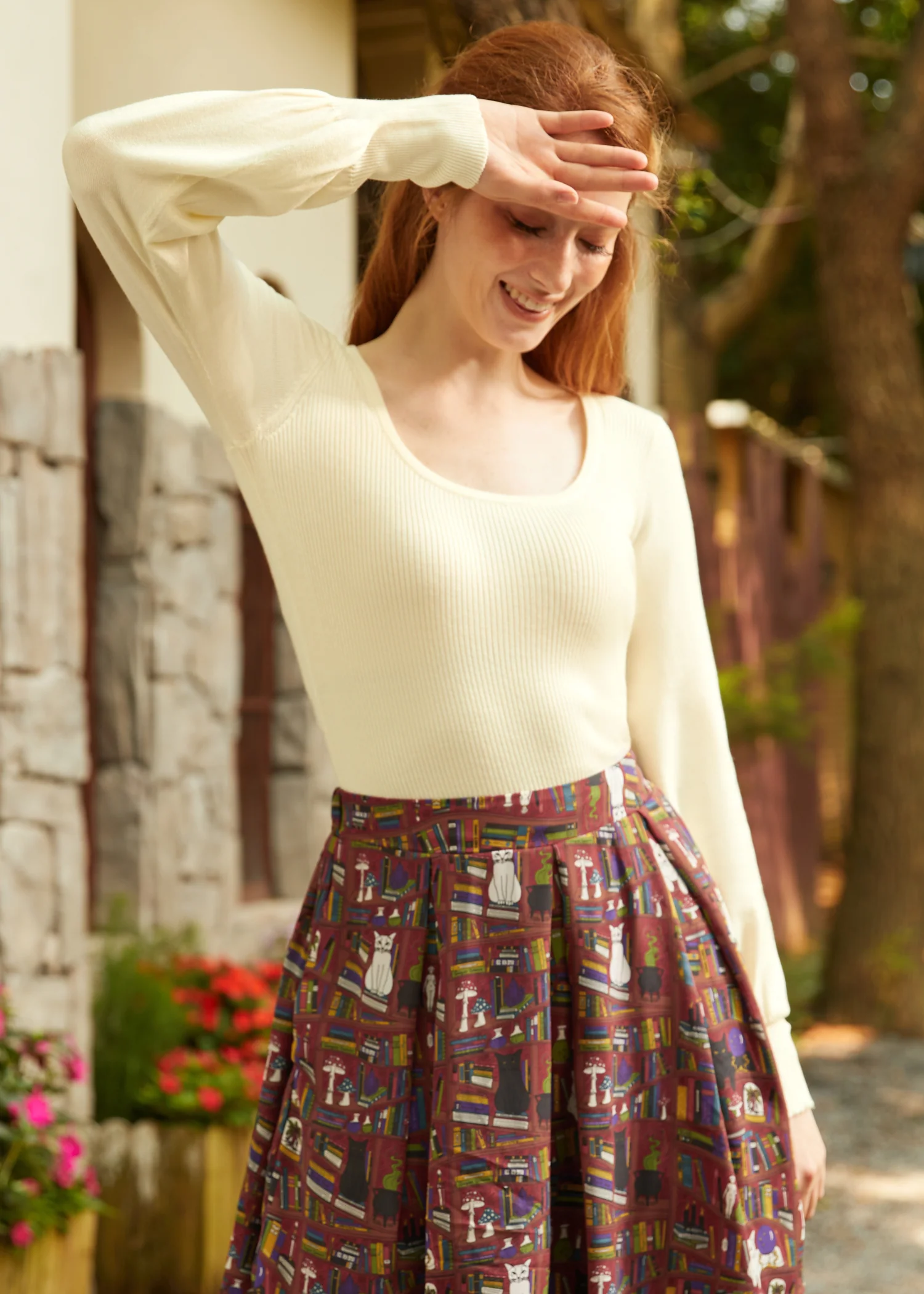 Sock Hop Sensation Long Sleeve Scoopneck top - Olabens