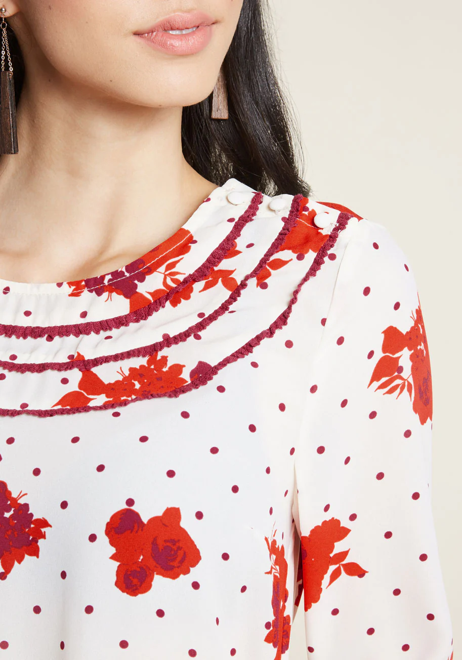 Retro Refresh Long Sleeve Top in Print Mix - Olabens