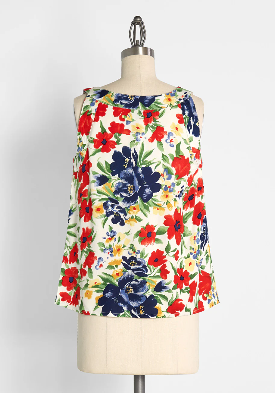 Blooming In the Breeze Sleeveless Top - Olabens