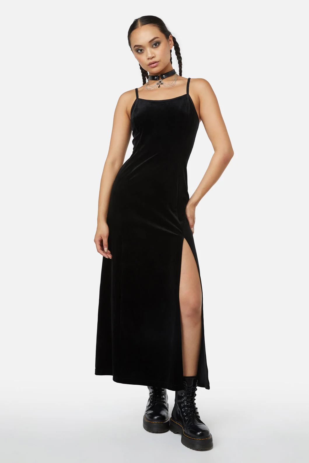 Obsidian Velvet Dress - Olabens
