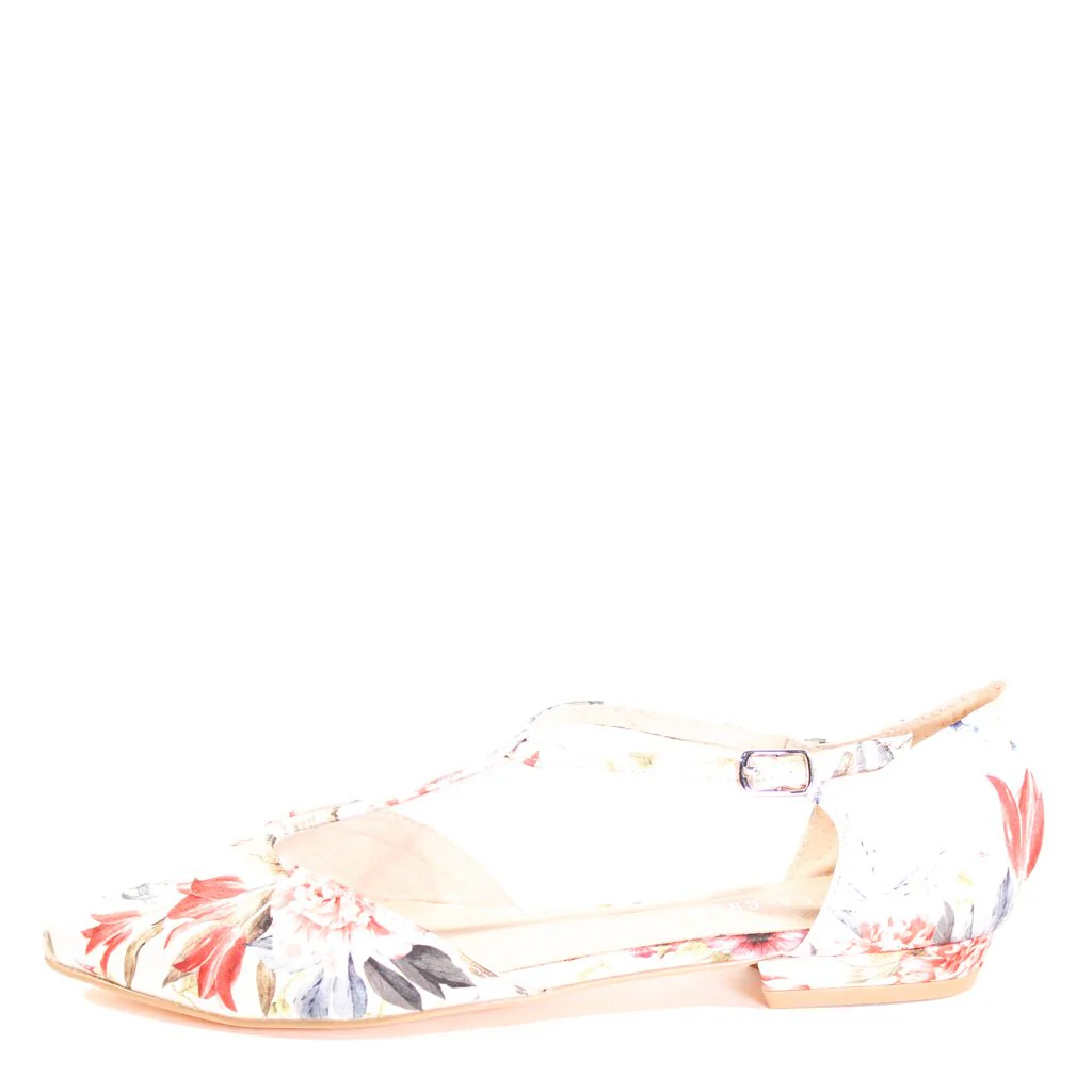 Garden Gingham T-Strap Flats - Olabens