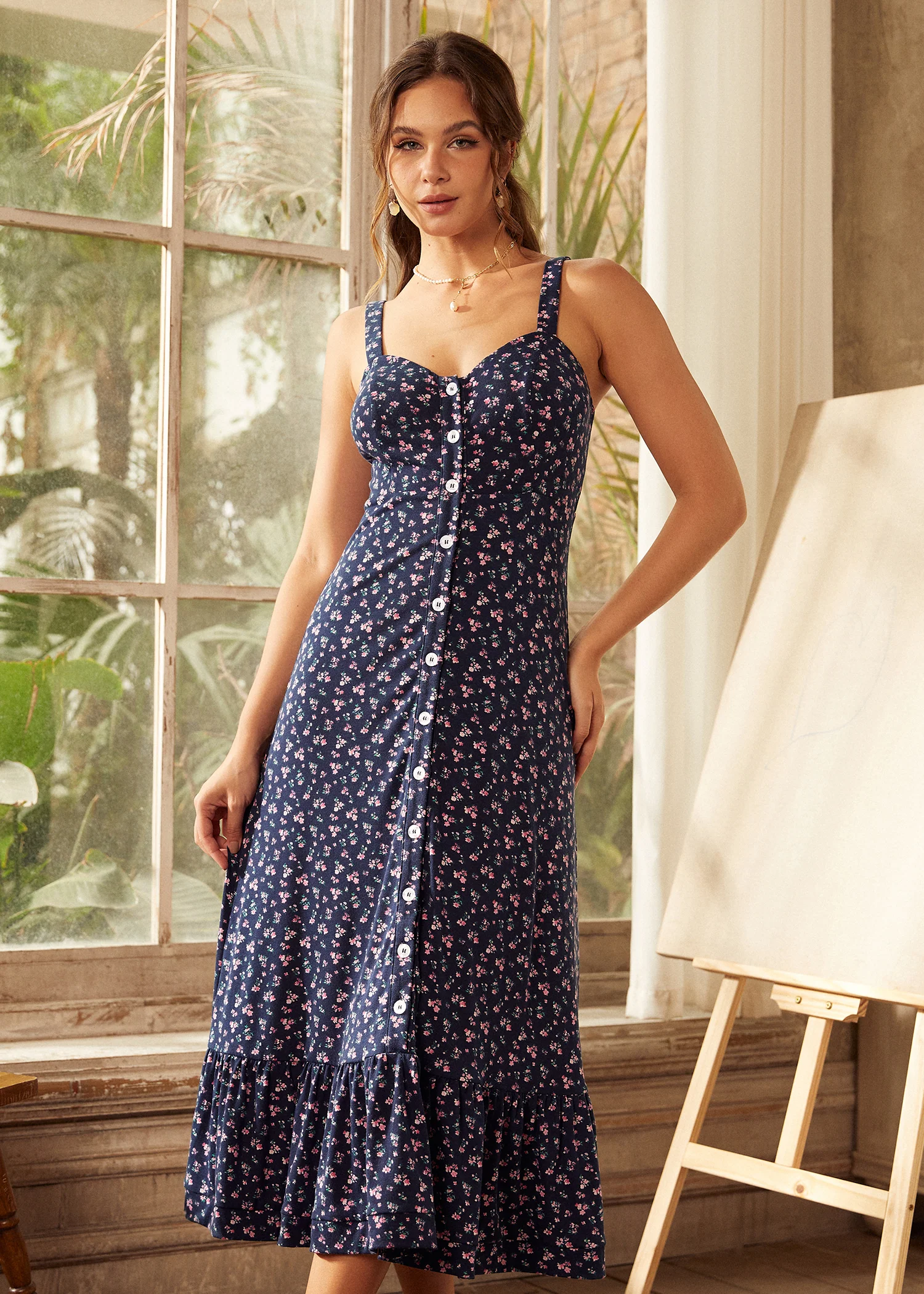 Party on the Prairie Grounds Midi Dress - Olabens
